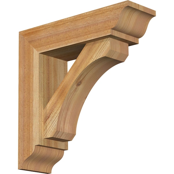 Ekena Millwork Legacy Traditional Rough Sawn Bracket w/ Offset Brace, Western Red Cedar, 6"W x 20"D x 20"H BKT0604X20X20LEC01RWR - main